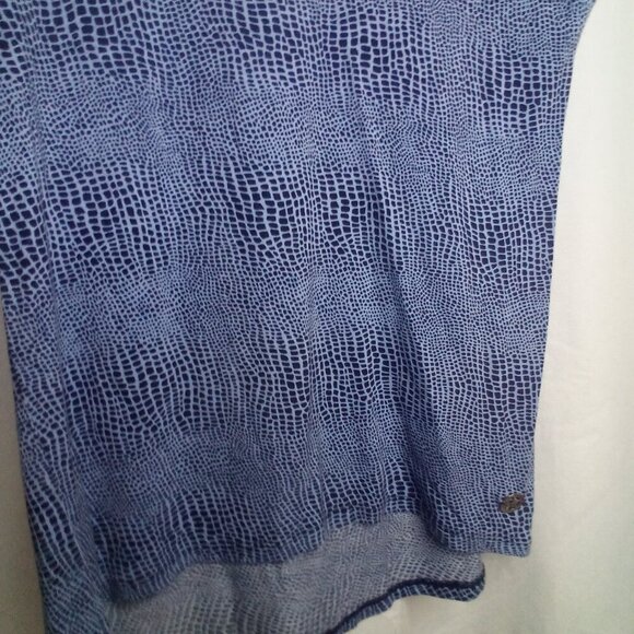 Michael Michael Kors Shirt Women S Short Sleeve Stretch Animal Print Blue Black - Picture 9 of 14
